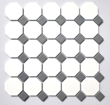 mozaika płytki ścienne OKTAGON biały szary hexagon