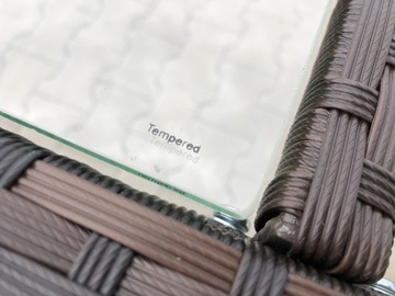 Большой СТОЛ на 8 человек, СТЕКЛО ТЕХНОРАТТАН, 190 см