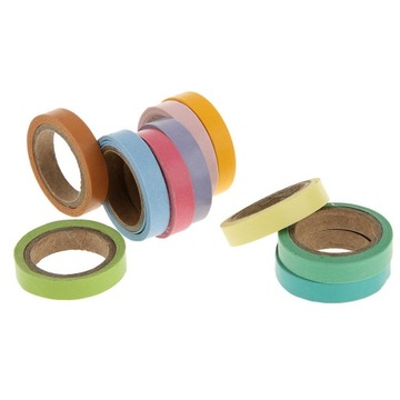 10 липких бумажных малярных лент Washi Rainbow