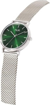 Męski zegarek na rękę Nur, kolor zielono-srebrny