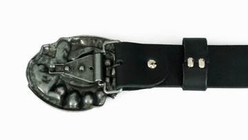 КОЖАНЫЙ РЕМЕНЬ ДЛЯ МОТОЦИКЛИСТОВ, ПРЯЖКА ЧЕРЕП