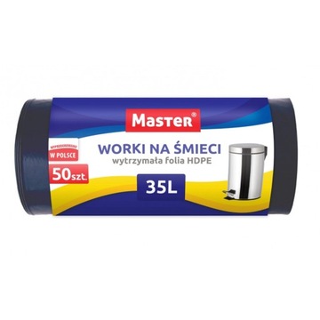 Worki na śmieci LDPE 35L mocne czarne 50szt