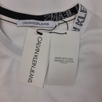 T-shirt koszulka gładka biała CALVIN KLEIN JEANS L