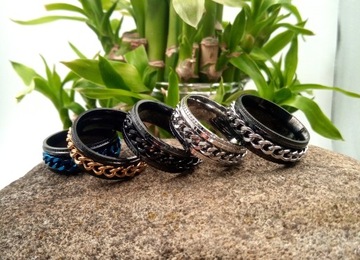 Кольцо с печаткой, обручальное кольцо, нержавеющая сталь, цепочка