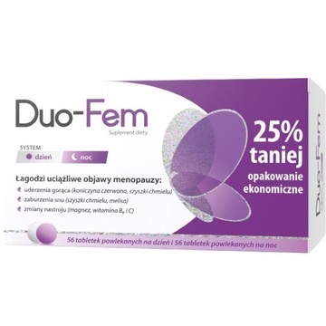 Duo-Fem witaminy łagodzenie menopauzy czerwona koniczyna 56+56x