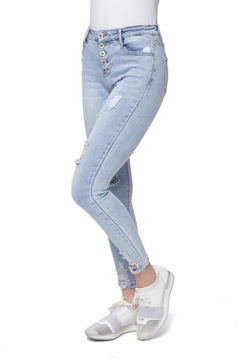 206_ S/36_ Spodnie jeans rurki przetarcia DAYSIE