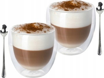 ZESTAW 2 szt. SZKLANKA TERMICZNA 235 ML KAWA LATTE