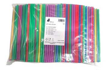 Трубочки прямые, разноцветные пластиковые, микс, 500 шт. 22см 7мм многоразовый СПАСАТЕЛЬНЫЙ