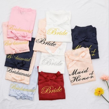 Женские свадебные халаты короткие подружки невесты дл