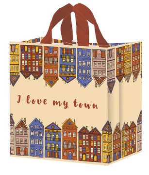 torba zakupowa siatka 35x20x35cm beżowa torebka do sklepu MIASTO 24L