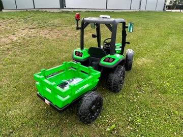 Трактор на аккумуляторе с прицепом 24 В 2x200 Вт Кожаные мягкие колеса ДОСКИ