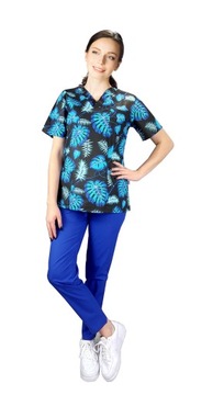 Komplet medyczny cygaretki i bluza we wzorek r.4XL