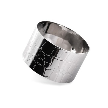 SREBRNY SERWETNIK METALOWY GLAMOUR OKRĄGŁY