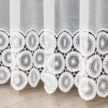 Гипюровая штора с кольцами, 280 см, длинная балконная зона