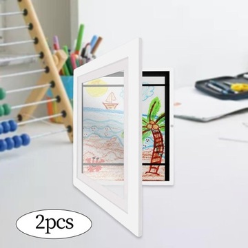 -Photo Frame Front Open Artwork Picture Frame White