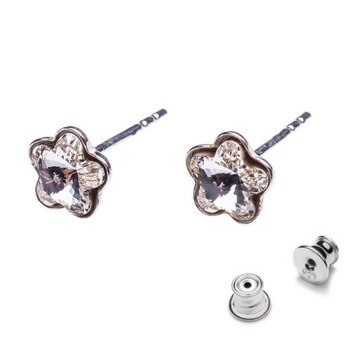 Srebrne kolczyki z kr. Swarovski kwiatek 6mm CRYS