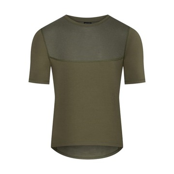 T-shirt męski z krótkim rękawem z wstawką Khaki L