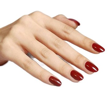 Paznokcie Sztuczne Tipsy Owalne Ciemne Czerwone Owal Samoprzylepne 24szt