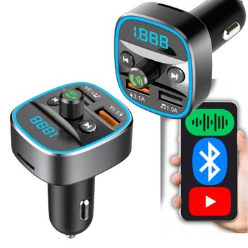 FM-ПЕРЕДАТЧИК BLUETOOTH 5.0 ЗАРЯДНОЕ УСТРОЙСТВО QC 3.0 2x USB USB-C 20 Вт RGB