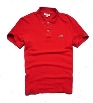 Lacoste Polo koszulka czeronwa slim fit męska 5 L