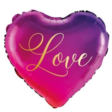 BALON FOLIOWY SERCE OMBRE WALENTYNKI LOVE 45 CM