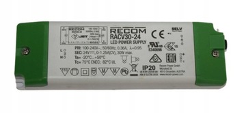 RACV30-24 Sterownik diod LED Driver 30W 24V 0 - 1.25A DC