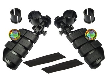 Spacerówki Podnóżki na gmole Obejmy 32 mm 25,4 mm + Gumy chopper Czarny Mat