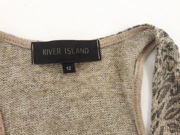 RIVER ISLAND dzianinowa BLUZKA BOKSERKA wygodna CĘTKI modna _ 38