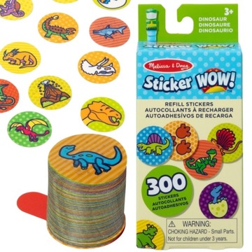 Naklejki uzupełniające do stempelka sticker wow dinozaur uzupełnienie 300