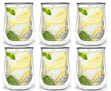 SZKLANKI TERMICZNE PODWÓJNE SZKŁO DIAMANTE VIALLI DESIGN 300ML KLASYCZNE 6