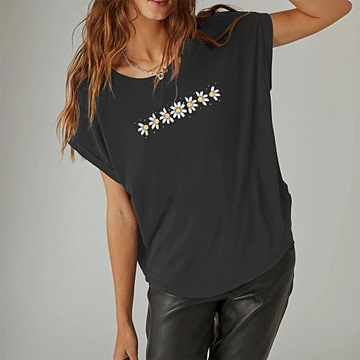 Женская летняя футболка с круглым вырезом для повседневного ношения с рюкзаком размера XXL.