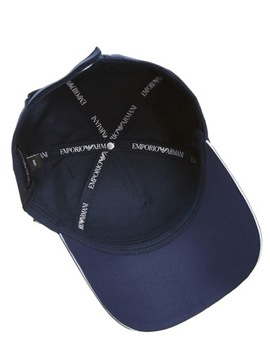 EMPORIO ARMANI efektowna czapka z daszkiem bejzbolówka NAVY BLUE