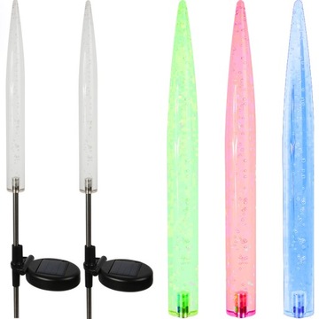 ZESTAW LAMP OGRODOWYCH solarnych wbijanych LED RGB lampa lampy solarne