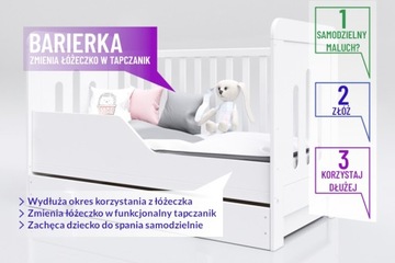 Деревянная детская кроватка 2в1 ЗУЗА 140х70