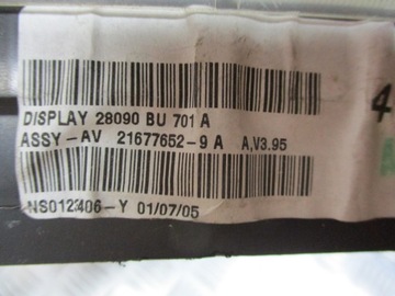 DISPLEJ NISSAN ALMERA N16 1.5 DCI 28090 BU701