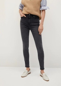 MANGO GRAFITOWE JEANSY SKINNY WYSOKI STAN (24)