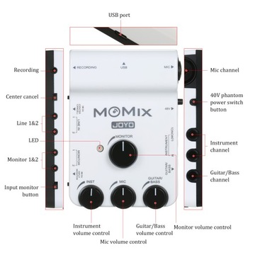 JOYO MOMIX USB Audio Interface Mixer Portable