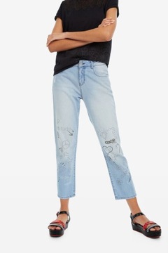 DESIGUAL JASNONIEBIESKIE JEANSY 7/8 (37)