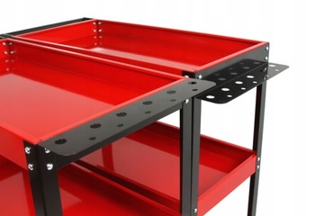 ТЕЛЕЖКА ДЛЯ МАСТЕРСКОЙ, ШКАФ ДЛЯ ОБСЛУЖИВАНИЯ ИНСТРУМЕНТОВ, КРАСНЫЙ, 3 ПОЛКИ, КОЛЕСА