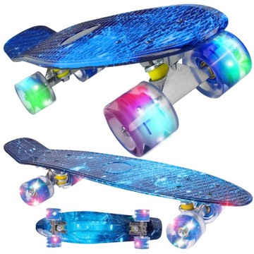 DESKOROLKA DESKA FISZKA do 100KG ŚWIECĄCE KOŁA LED Fishboard Dla Dzieci