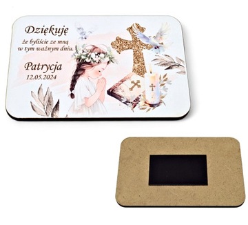 Podziękowania dla gości na Komunię MAGNES Personalizowany Prezent Upominek
