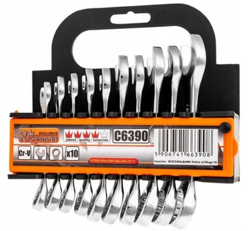 KLUCZE PŁASKO-OCZKOWE KRÓTKIE 10 szt. CORONA C6390