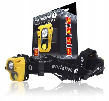 Мощный налобный фонарь EverActive HL-250 COBRA с датчиком движения 2xLED