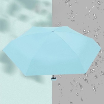 Дорожный зонт от солнца портативный светло-синий