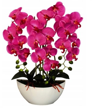 ИСКУССТВЕННАЯ ОРХИДЕЯ КРАСИВАЯ ОРХИДЕЯ В ГОРШКЕ ИСКУССТВЕННЫЕ ЦВЕТЫ 5 ПРУЖИН ПРЕМИУМ