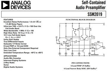 [2 шт.] SSM2019 SSM2019BNZ малошумящий аудиоусилитель DIP8 Analog Devices