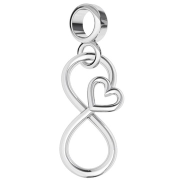 CHARMS ZAWIESZKA NIESKOŃCZONOŚĆ SERCE srebro 925