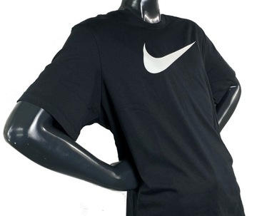 Koszulka Męska Czarna Logo Nike Bawełna SWOOSH SPORTSWEAR DX1983-010 r. XS