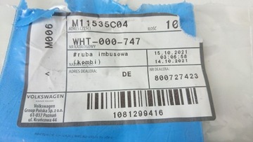 ŚRUBY MISKI OLEJOWEJ SKRZYNI A/T WHT000747 26szt.