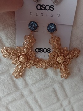 Asos/Długie, bogato zdobione kolczyki z Londynu, NOWE